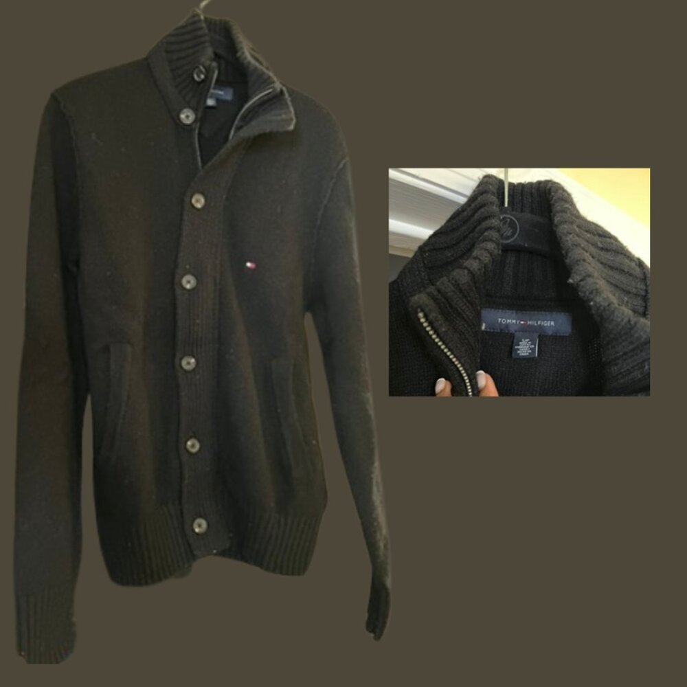 Tommy Hilfiger Black Mock Turtleneck Sweater Size S